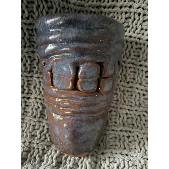 Heavy Handmade Pottery Vase - Picture 2 of 6